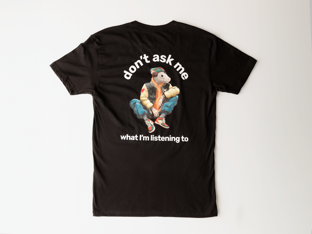 "DON'T ASK ME WHAT I'M LISTENING TO" NYC RAT T-SHIRT