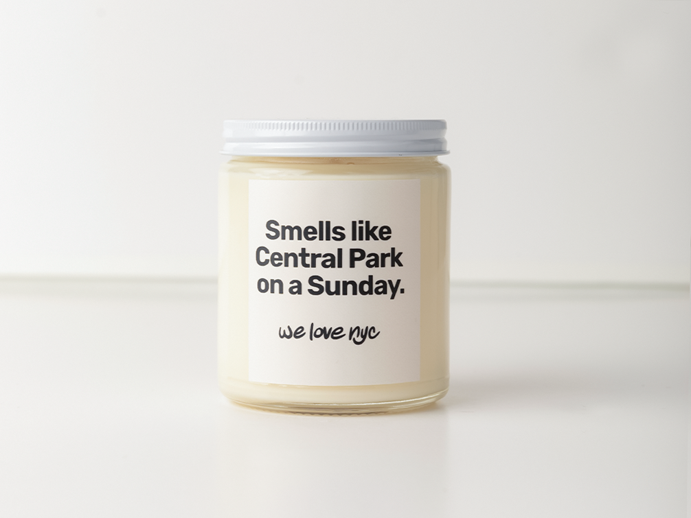 "SMELLS LIKE CENTRAL PARK ON A SUNDAY" CANDLE